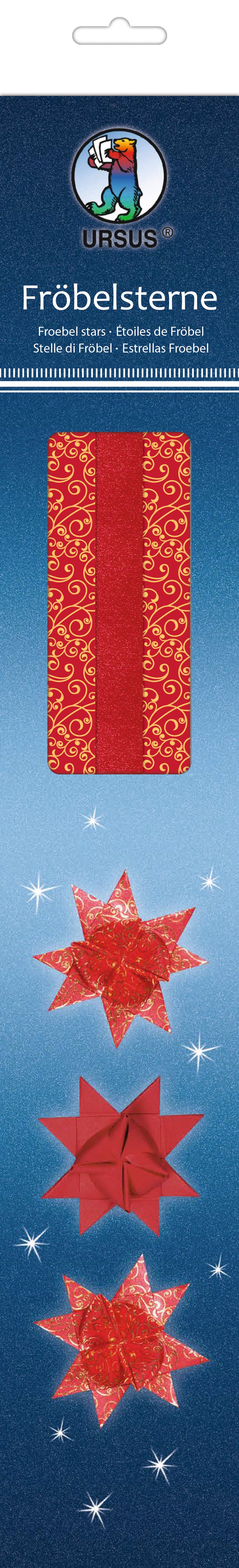 Fröbelstern-Streifen rot gold Perleffekt für 20 Sterne von URSUS®
