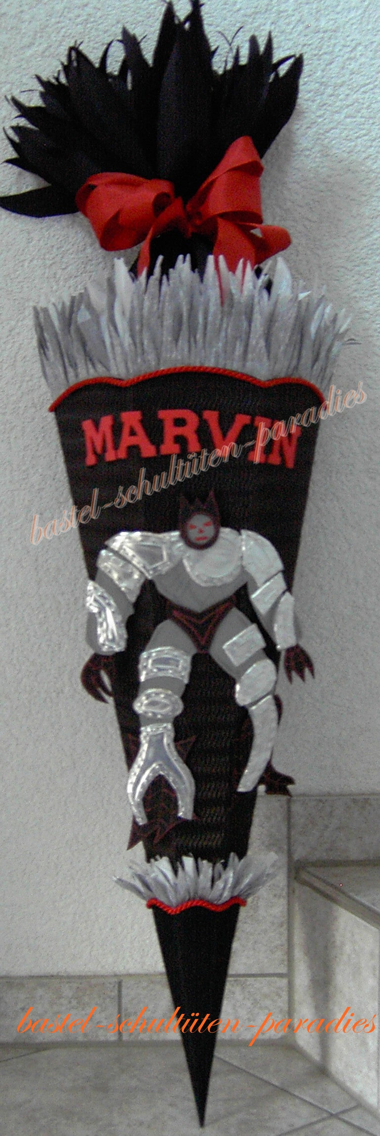 Schultüten Bastelset Transformer schwarz-rot-silber
