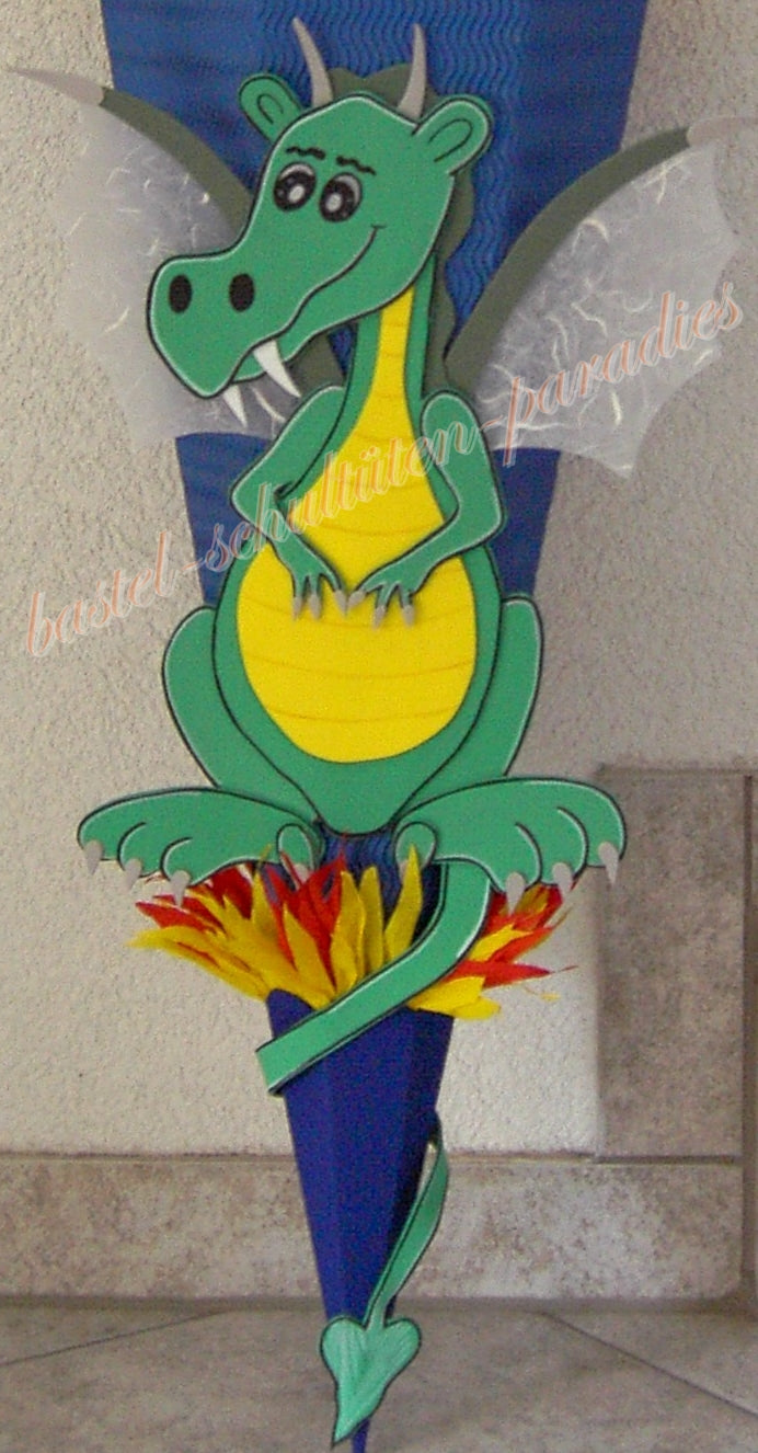 Bastelanleitung Drache 2 grün (nur Motiv)