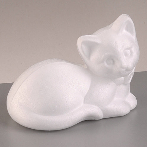 Styropor- Katze liegend 9,5x13,5 cm