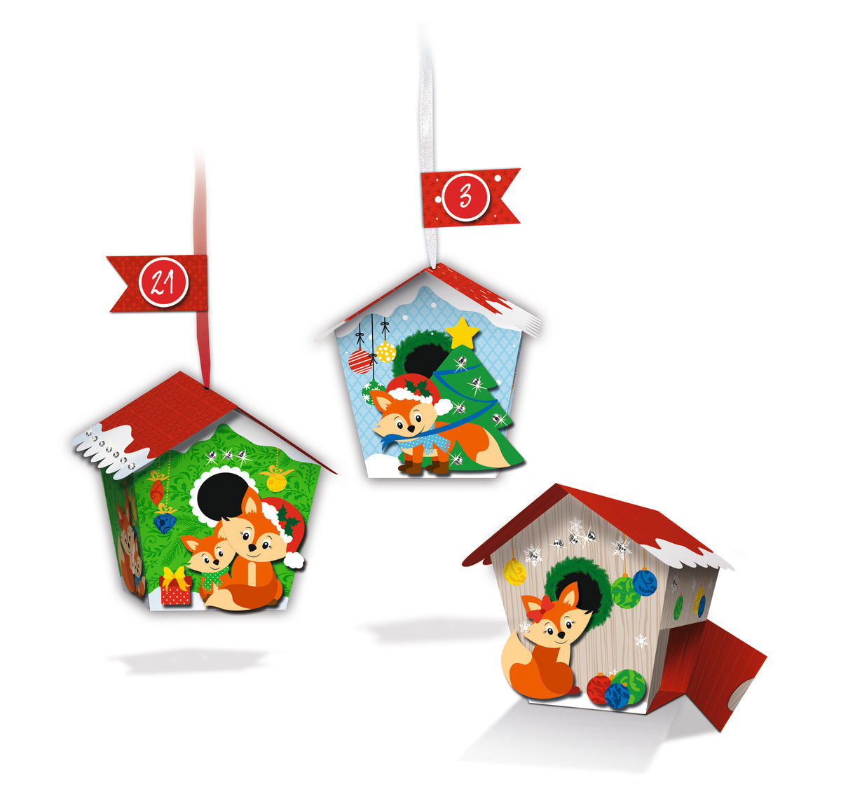 Adventskalender "Fuchs" 24 Häuschen 3D von URSUS®