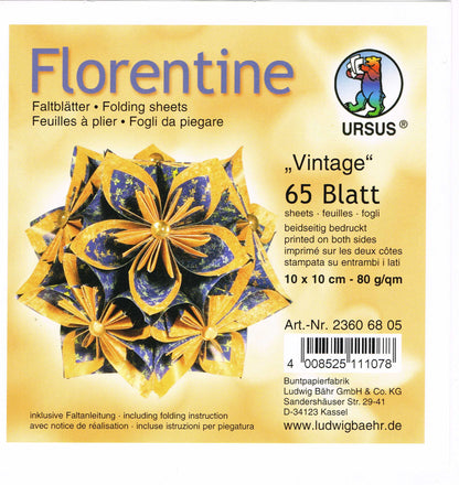 Faltblätter 10x10 cm Florentine "Vintage" 65 Blatt von URSUS®