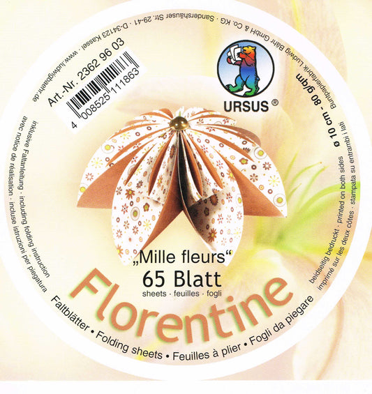 Faltblätter ø10cm Florentine "Mille fleurs" 65 Blatt von URSUS®