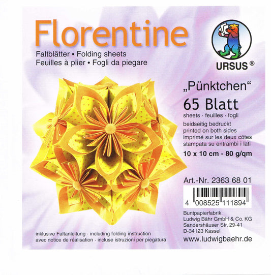 Faltblätter 10x10 cm Florentine "Pünktchen" 65 Blatt von URSUS®