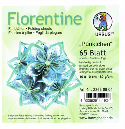 Faltblätter 10x10 cm Florentine "Pünktchen" 65 Blatt von URSUS®