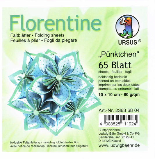 Faltblätter 10x10 cm Florentine "Pünktchen" 65 Blatt von URSUS®