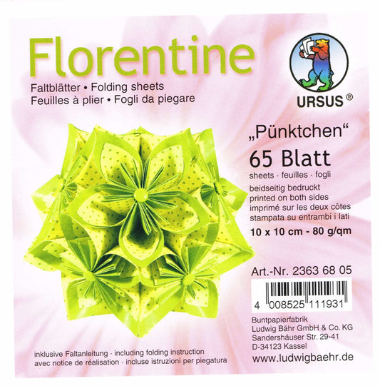 Faltblätter 10x10 cm Florentine "Pünktchen" 65 Blatt von URSUS®