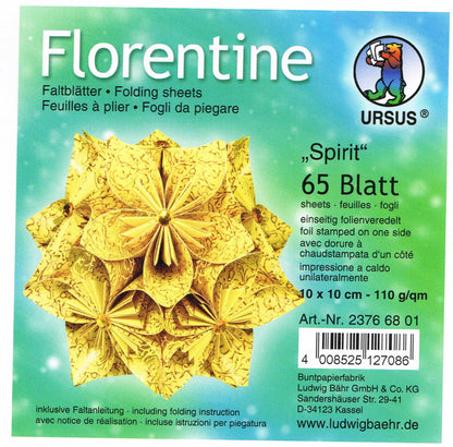 Faltblätter 10x10cm Florentine "Spirit" 65 Blatt von URSUS® folienveredelt