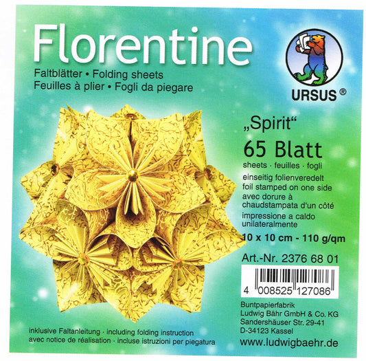 Faltblätter 10x10cm Florentine "Spirit" 65 Blatt von URSUS® folienveredelt