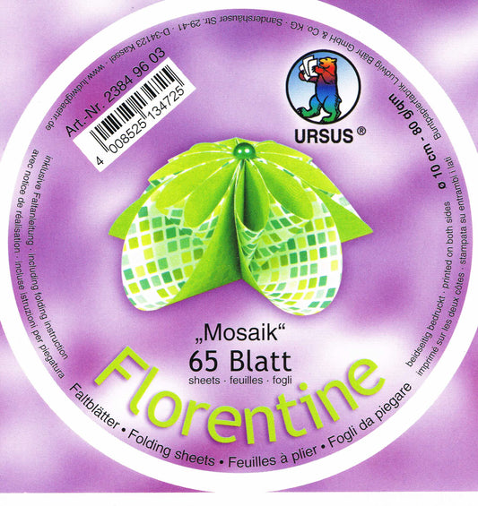 Faltblätter ø10 cm Florentine "Mosaik" 65 Blatt von URSUS®