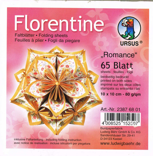 Faltblätter 10x10 cm Florentine "Romance" 65 Blatt von URSUS®