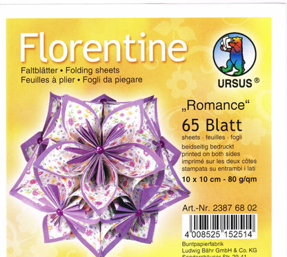 Faltblätter 10x10 cm Florentine "Romance" 65 Blatt von URSUS®