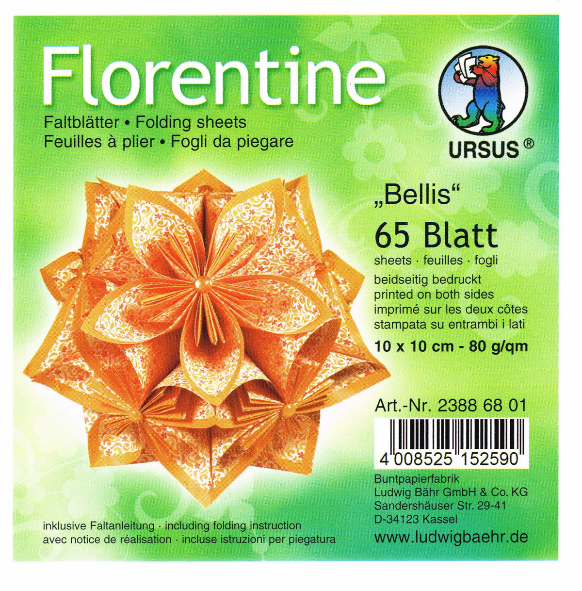 Faltblätter 10x10 cm Florentine "Bellis" 65 Blatt von URSUS®