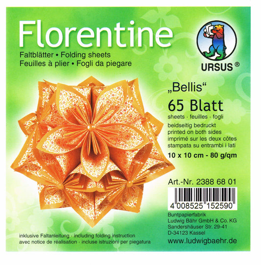 Faltblätter 10x10 cm Florentine "Bellis" 65 Blatt von URSUS®