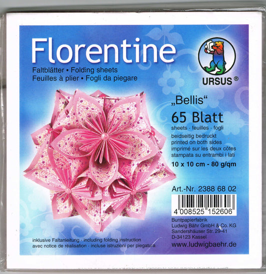Faltblätter 10x10 cm Florentine "Bellis" 65 Blatt von URSUS®