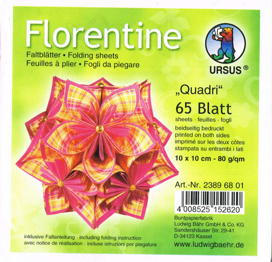 Faltblätter 10x10 cm Florentine "Quadri" 65 Blatt von URSUS®