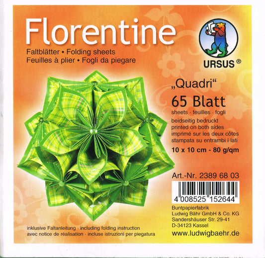 Faltblätter 10x10 cm Florentine "Quadri" 65 Blatt von URSUS®