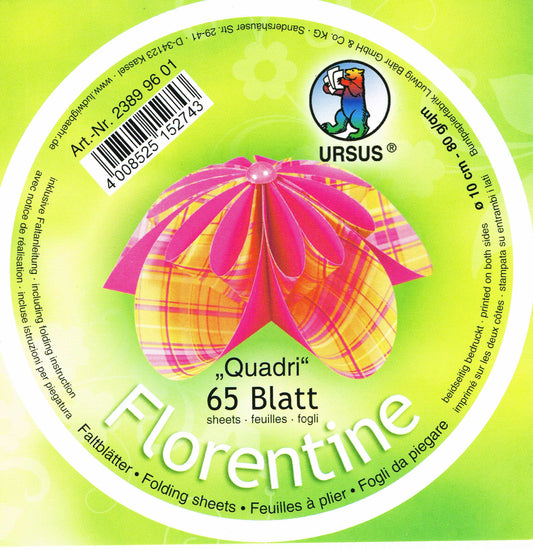 Faltblätter ø10cm Florentine "Quadri" 65 Blatt von URSUS®