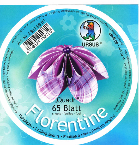 Faltblätter ø10cm Florentine "Quadri" 65 Blatt von URSUS®