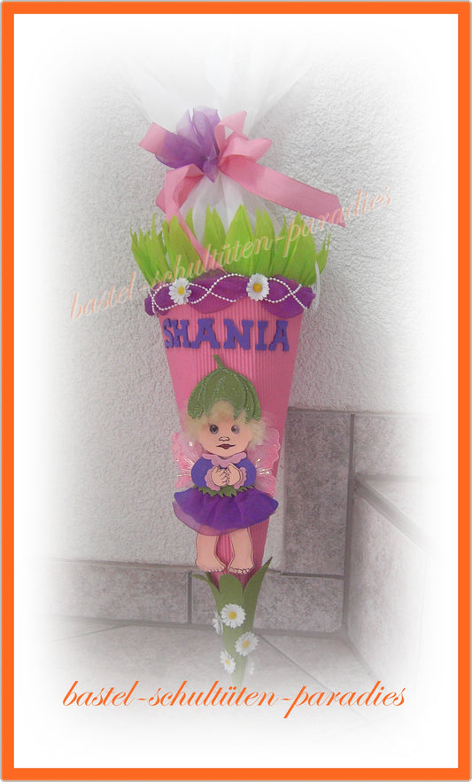 Bastelset Geschwistertüte Elfe mit Hut rosa-grün-lila