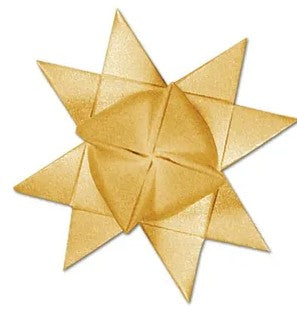 Fröbelstern als Farbbeispiel Gold matt