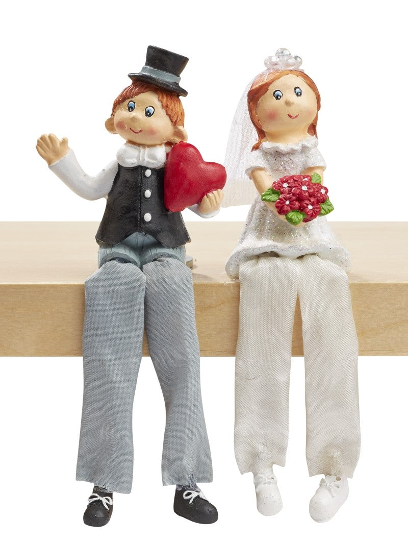Hochzeitspaar Kantenhocker 6x3x13 cm