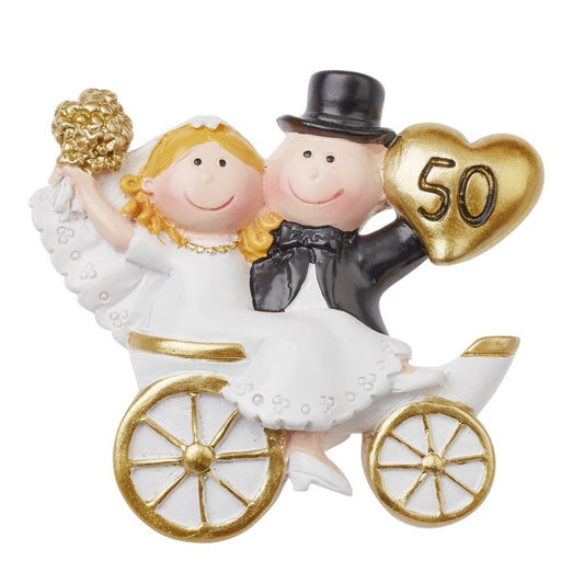 Goldenes Hochzeitspaar in der Kutsche 5 cm 2D