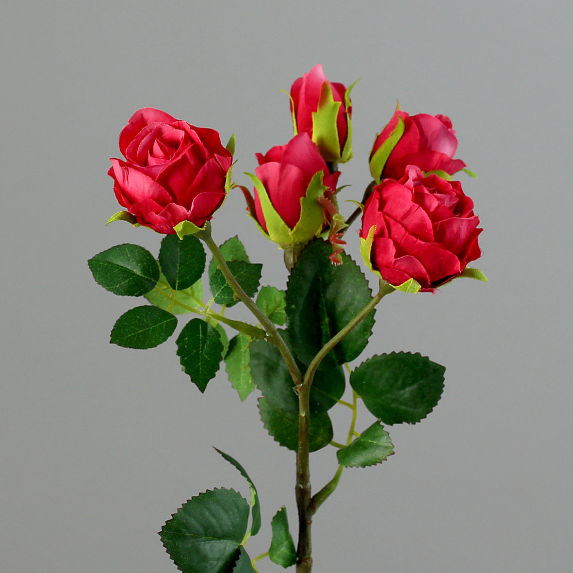 Rosenzweig fuchsia 5 Blüten 38cm künstlich