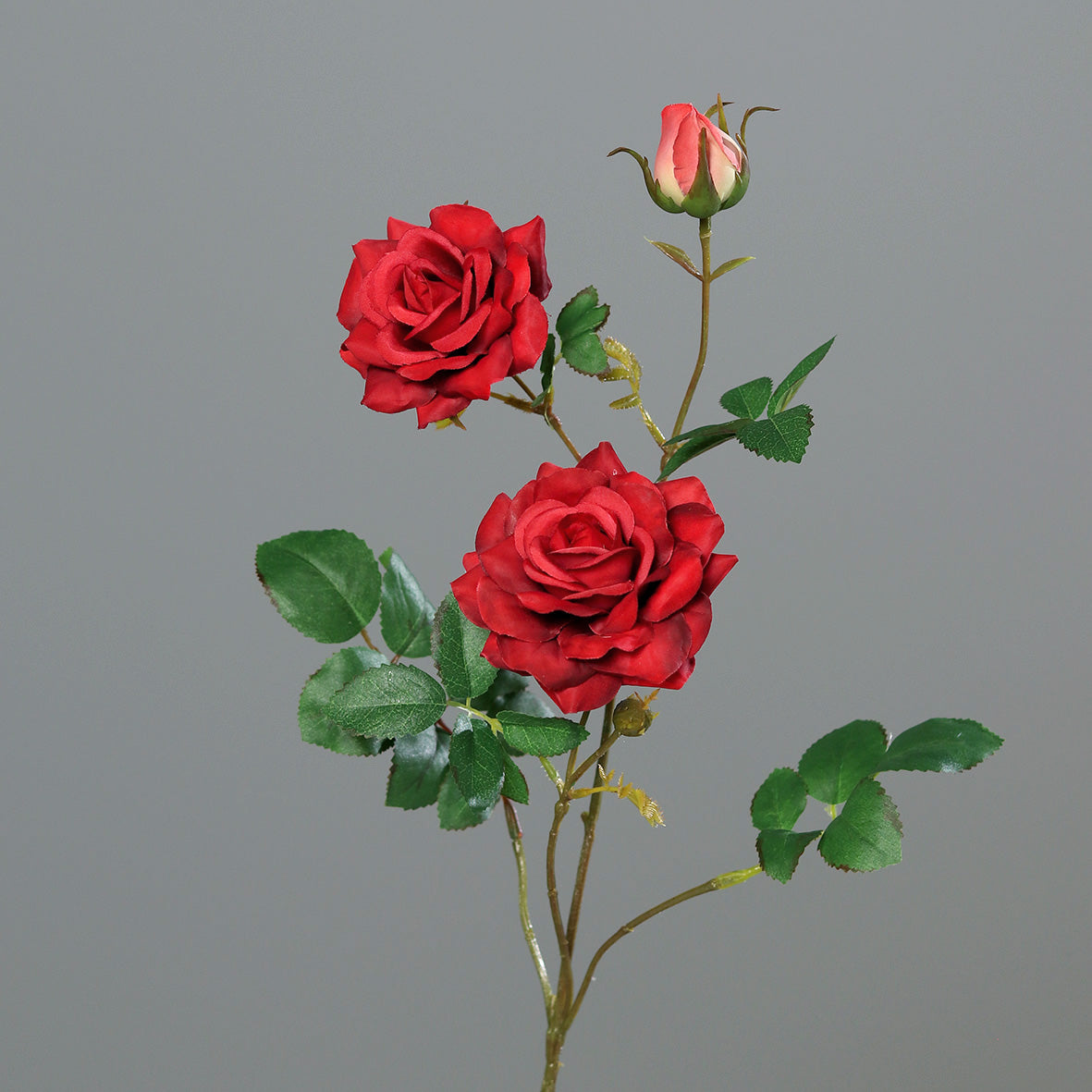 Rose 3-teilig rot langstielig 74cm