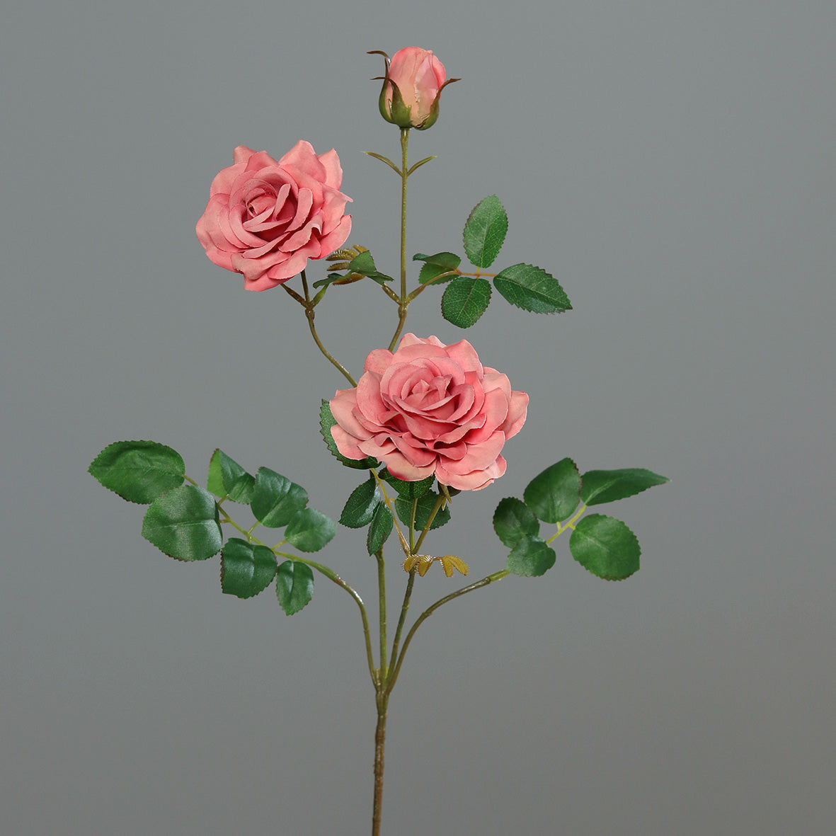 Rose 3-teilig rosa langstielig 74cm