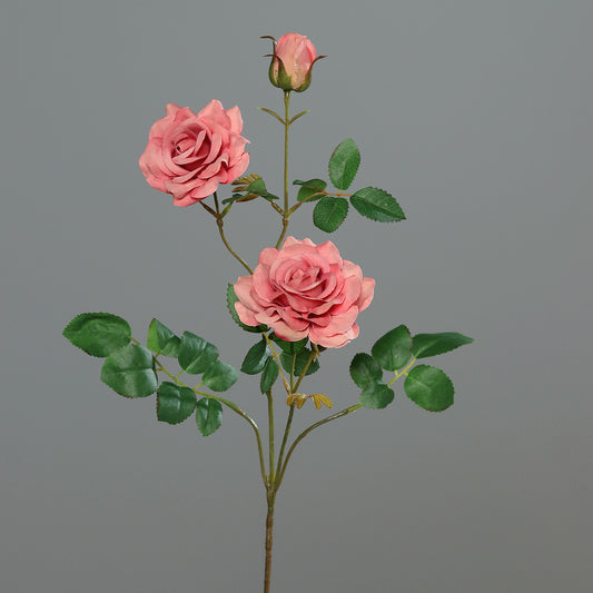 Rose 3-teilig rosa langstielig 74cm