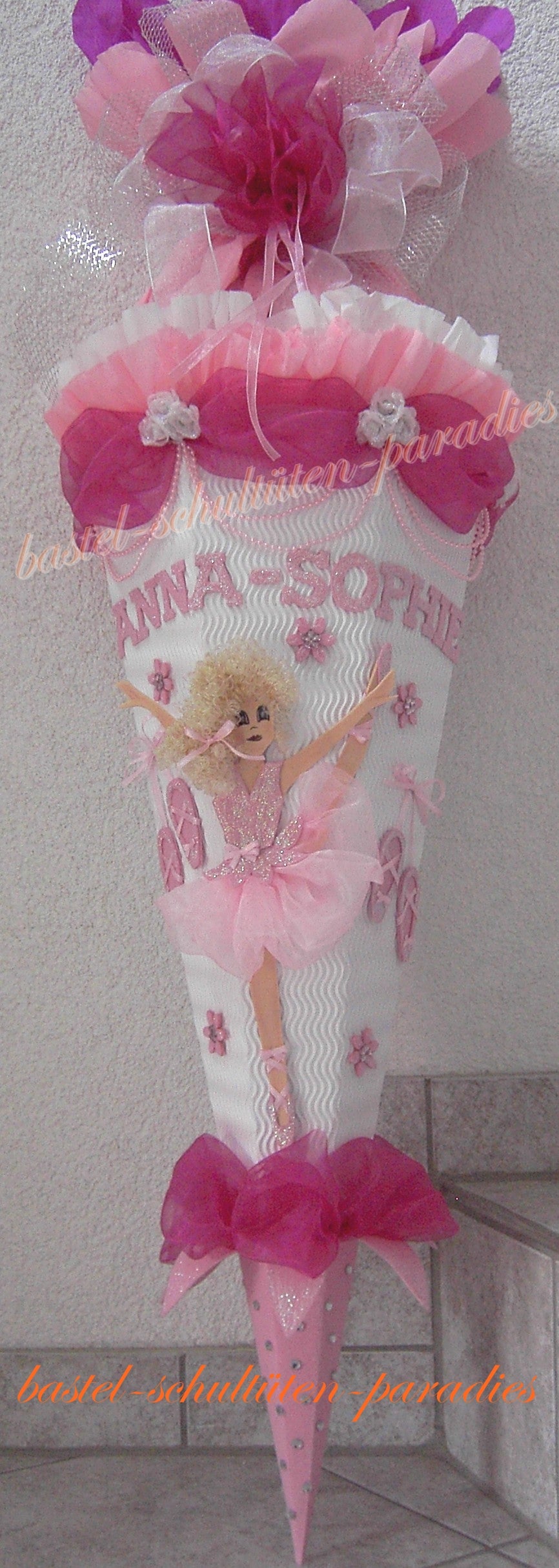 Schultüten Bastelset Ballerina weiß-rosa