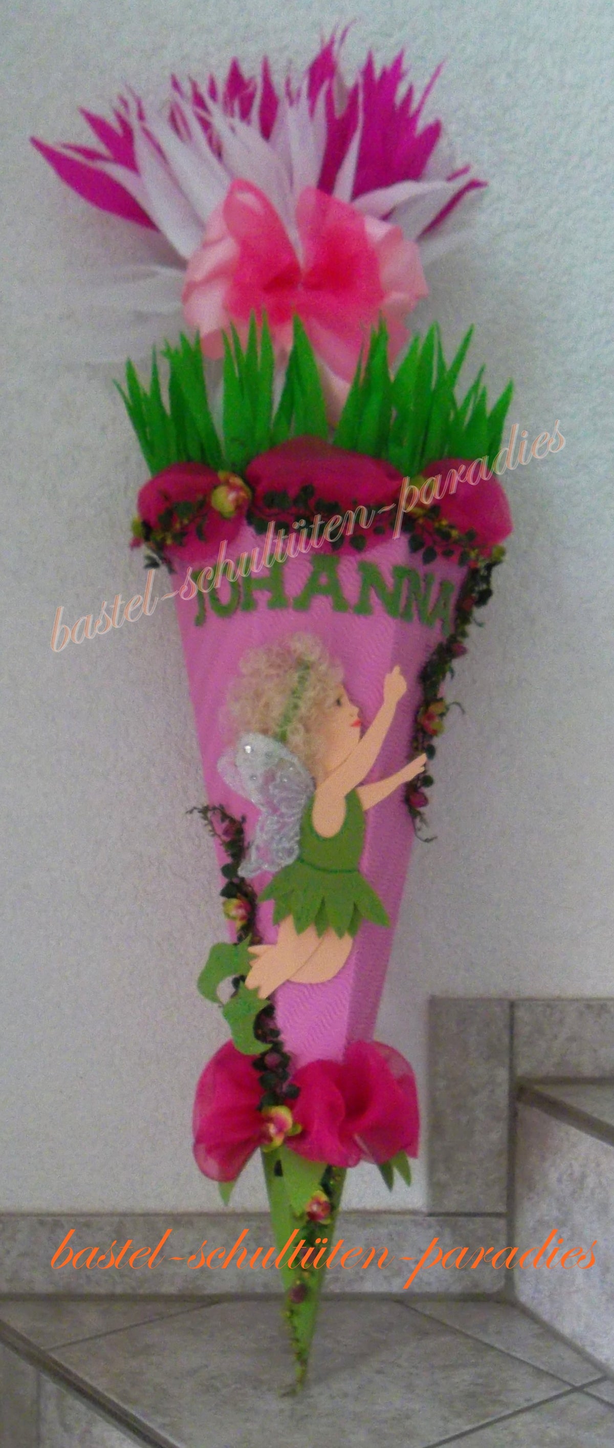 Schultüten Bastelset Blumenelfe flieder-grün-pink