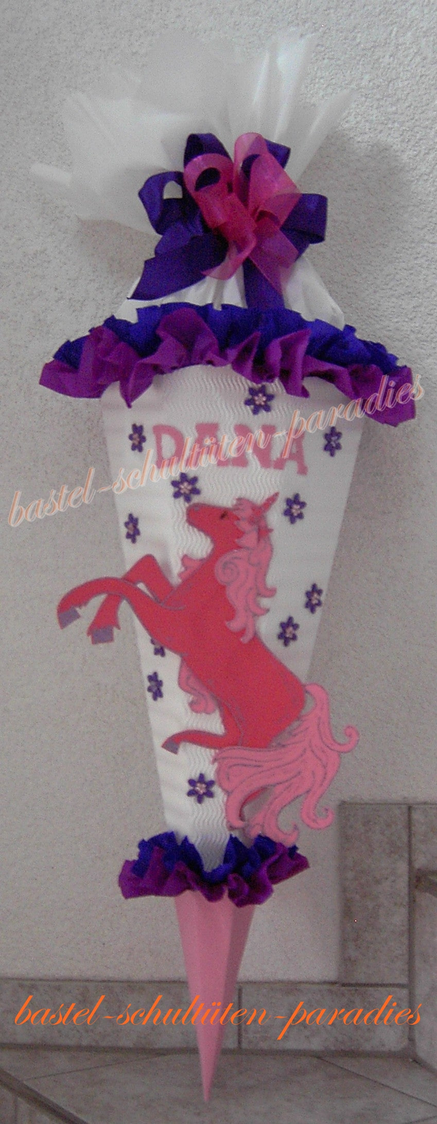 Schultüten Bastelset Einhorn weiß-rosa-lila