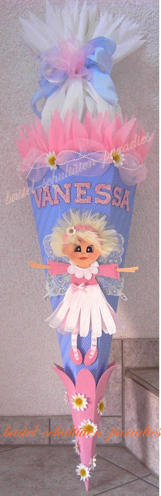 Bastelset Elfe Margarite hellblau-rosa-weiß