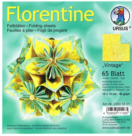 Faltblätter 15x15cm Florentine "Vintage" 65 Blatt von URSUS®