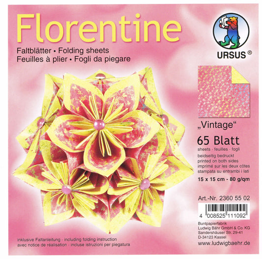 Faltblätter 15x15cm Florentine "Vintage" 65 Blatt von URSUS®