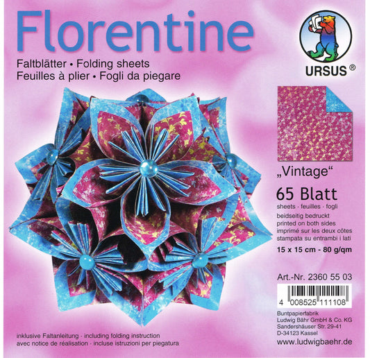 Faltblätter 15x15cm Florentine "Vintage" 65 Blatt von URSUS®