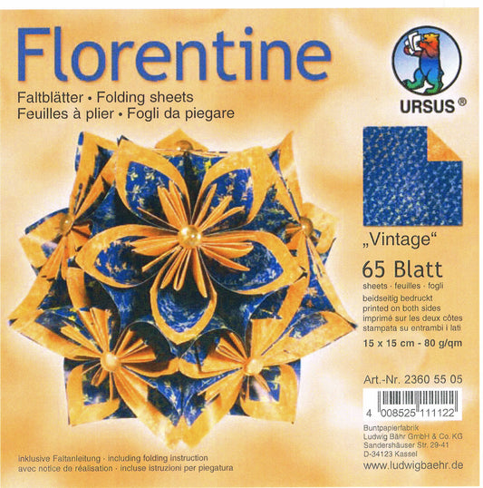 Faltblätter 15x15cm Florentine "Vintage" 65 Blatt von URSUS®