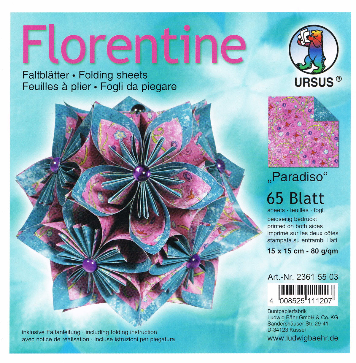 Faltblätter 15x15cm Florentine "Paradiso" 65 Blatt von URSUS®