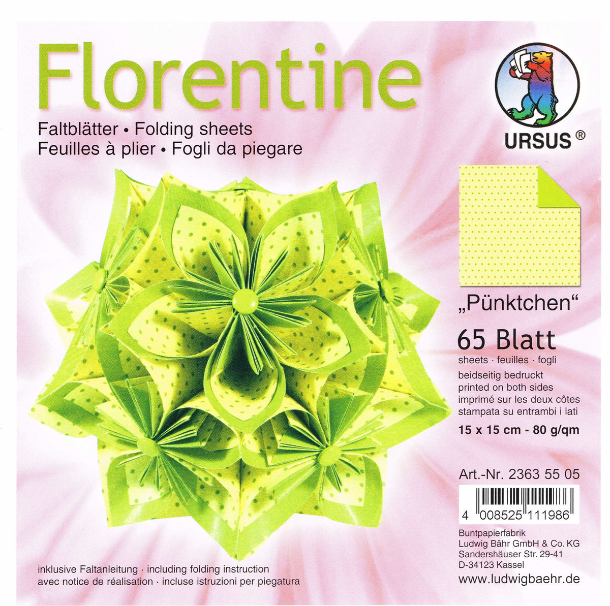 Faltblätter 15x15cm Florentine "Pünktchen" 65 Blatt von URSUS®