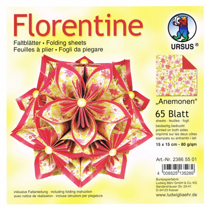 Faltblätter 15x15cm Florentine "Anemonen" 65 Blatt von URSUS®