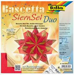 Bascetta Stern Set Duo 20x20cm rot gold 32 Blatt incl. Anleitung von Folia