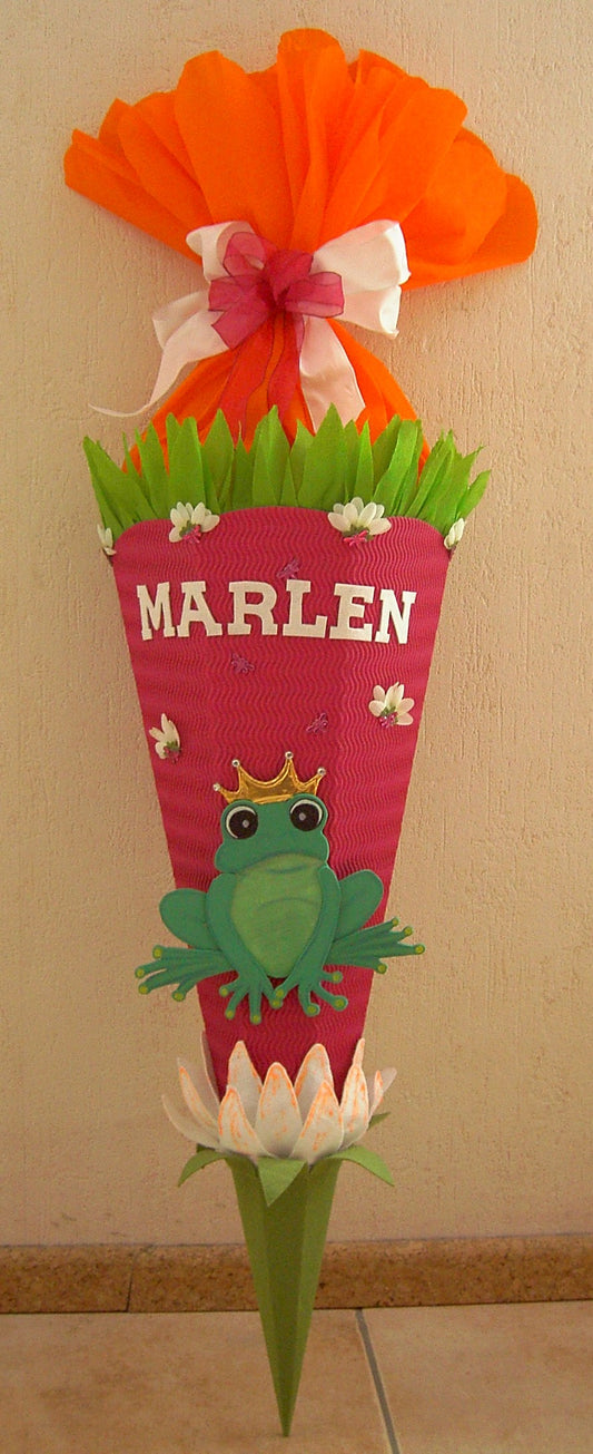 Schultüten Bastelset Froschkönig pink-grün-orange