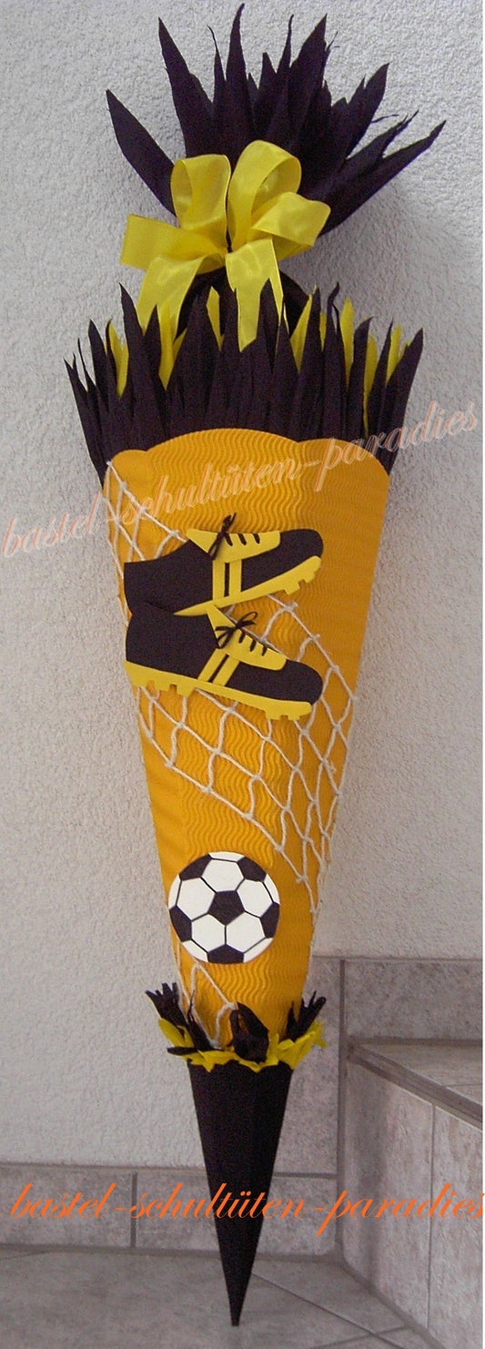 Schultüten Bastelset Fußball 1 gelb-schwarz