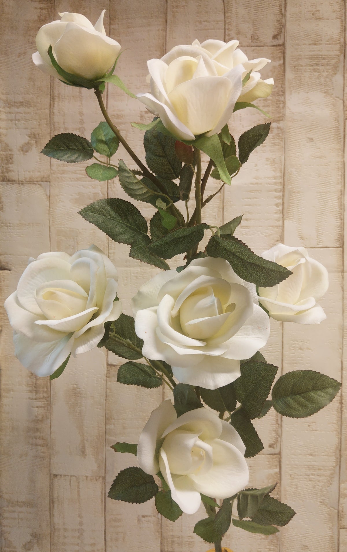 Rose 7-teilig weiß langstielig 90cm