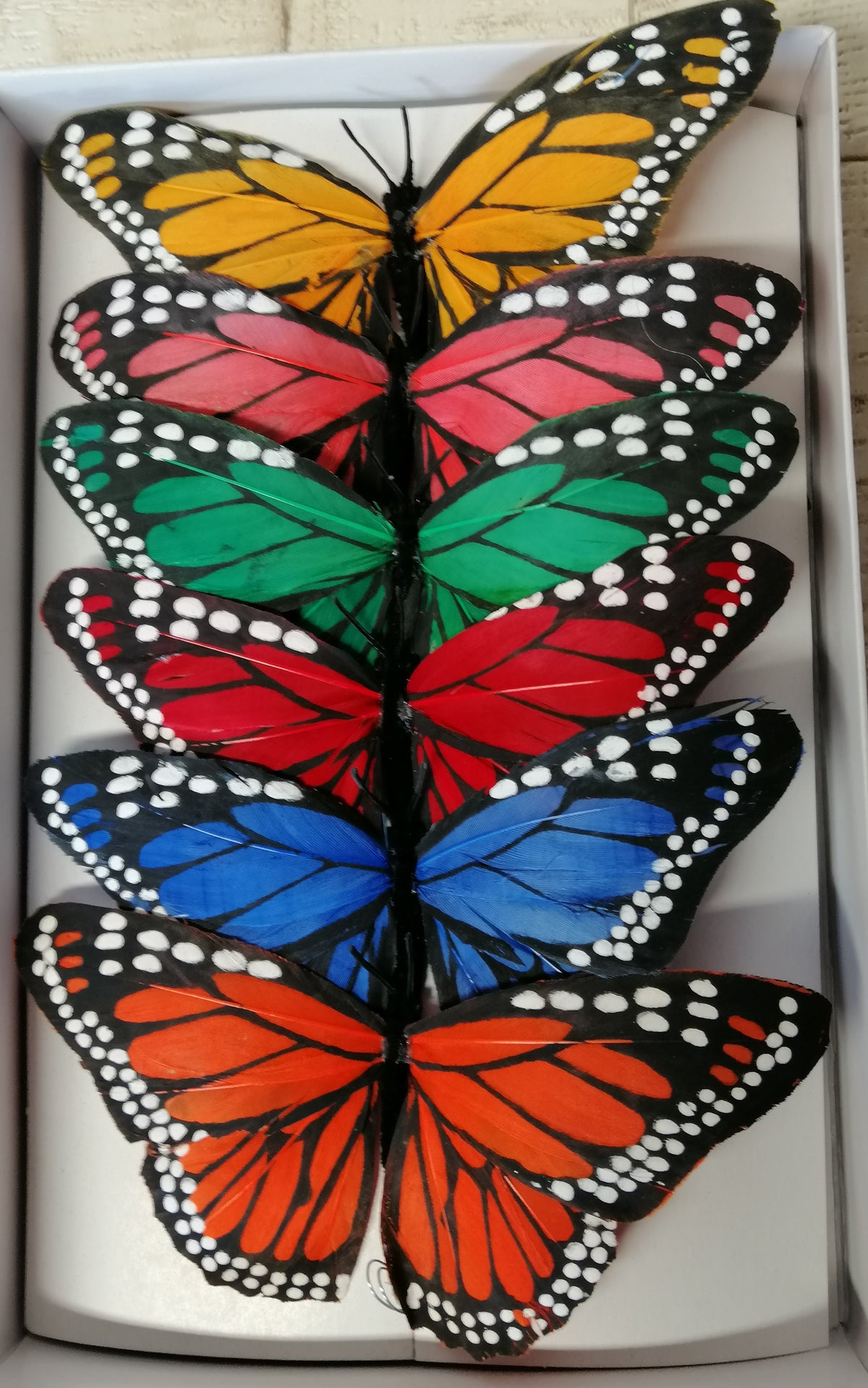 6 Schmetterlinge farbig Sortiert 16cm x 7cm