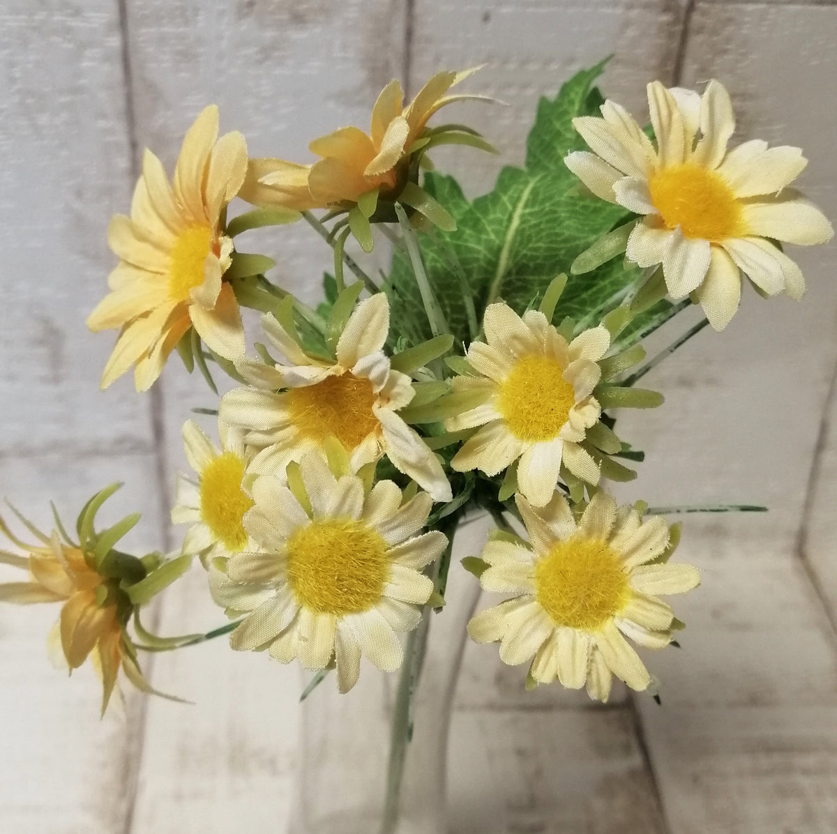 Margeriten-Pick gelb 9Blüten 23cm künstlich