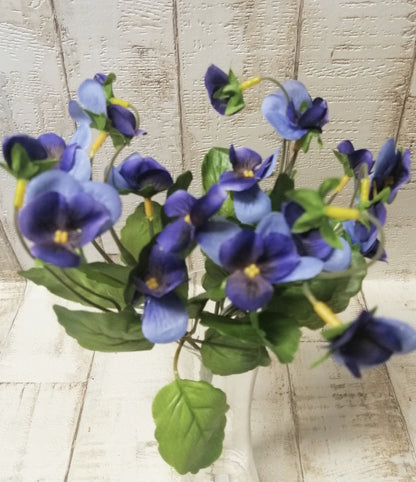 Stiefmütterchen-Busch blau-lila 5tlg. ca. 23cm künstlich