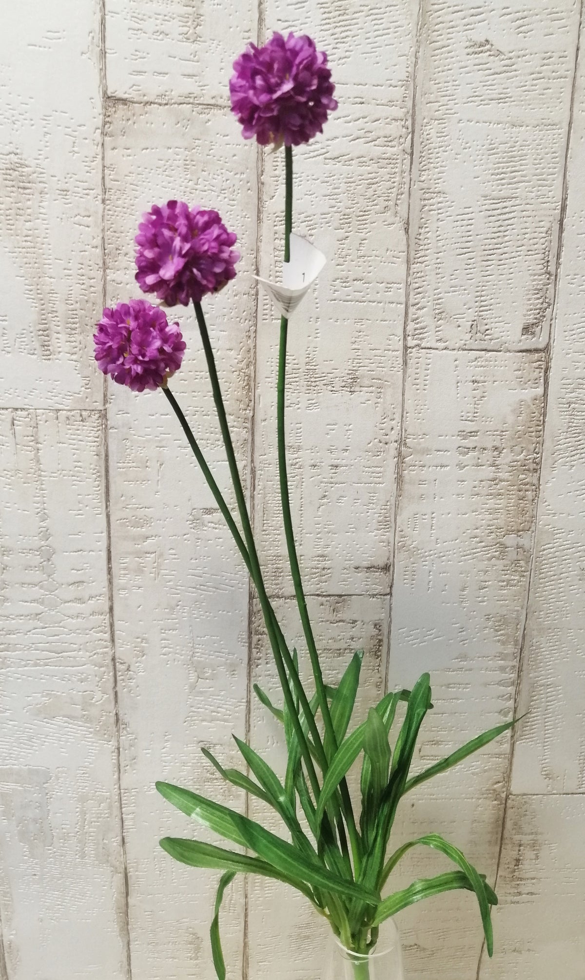 Deko-Gras, Blüten-Ball lila/pink 3tlg 40/50cm künstlich